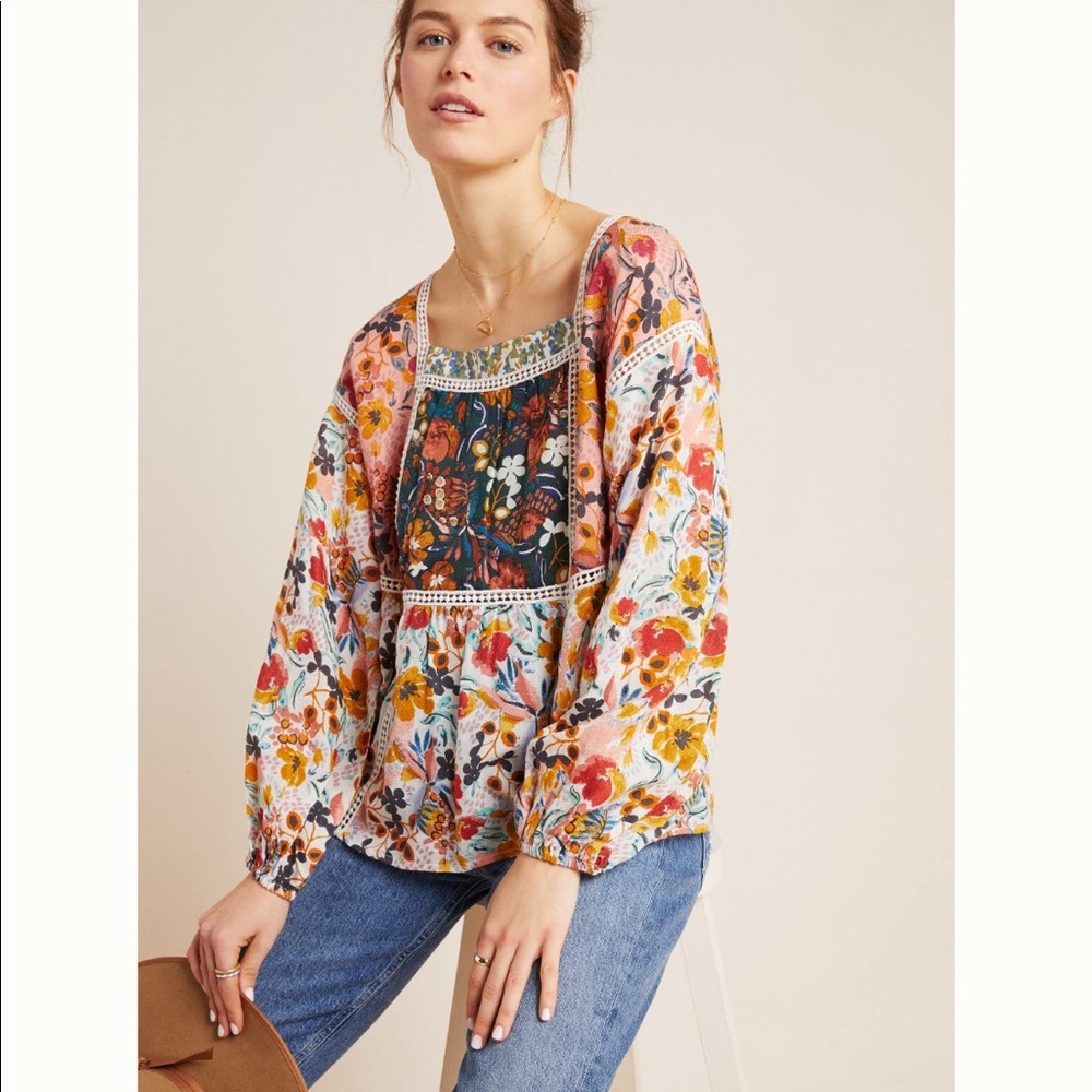 Anthropologie Maeve Nikki Peasant Blouse